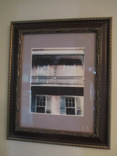 Framed and Matted Photo Print of French Quarter Style Lacy Cast Iron Balcony (1 of 5)