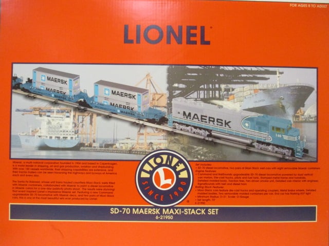 Lionel SD-70 Maersk Maxi-Stack Train Set in Original Box - #6-21950 (1 of 12)