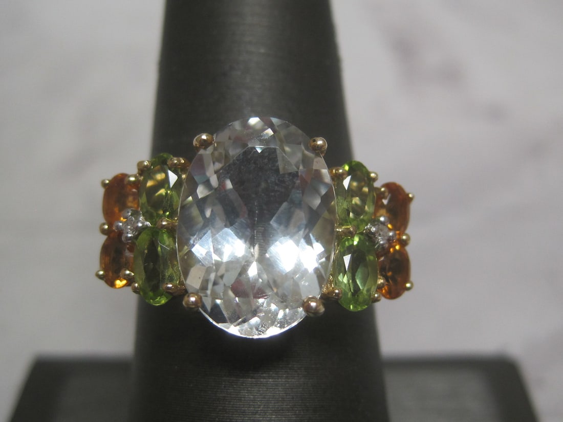 10k Gold Multi-Gemstone and Diamond Ring (1 of 4)