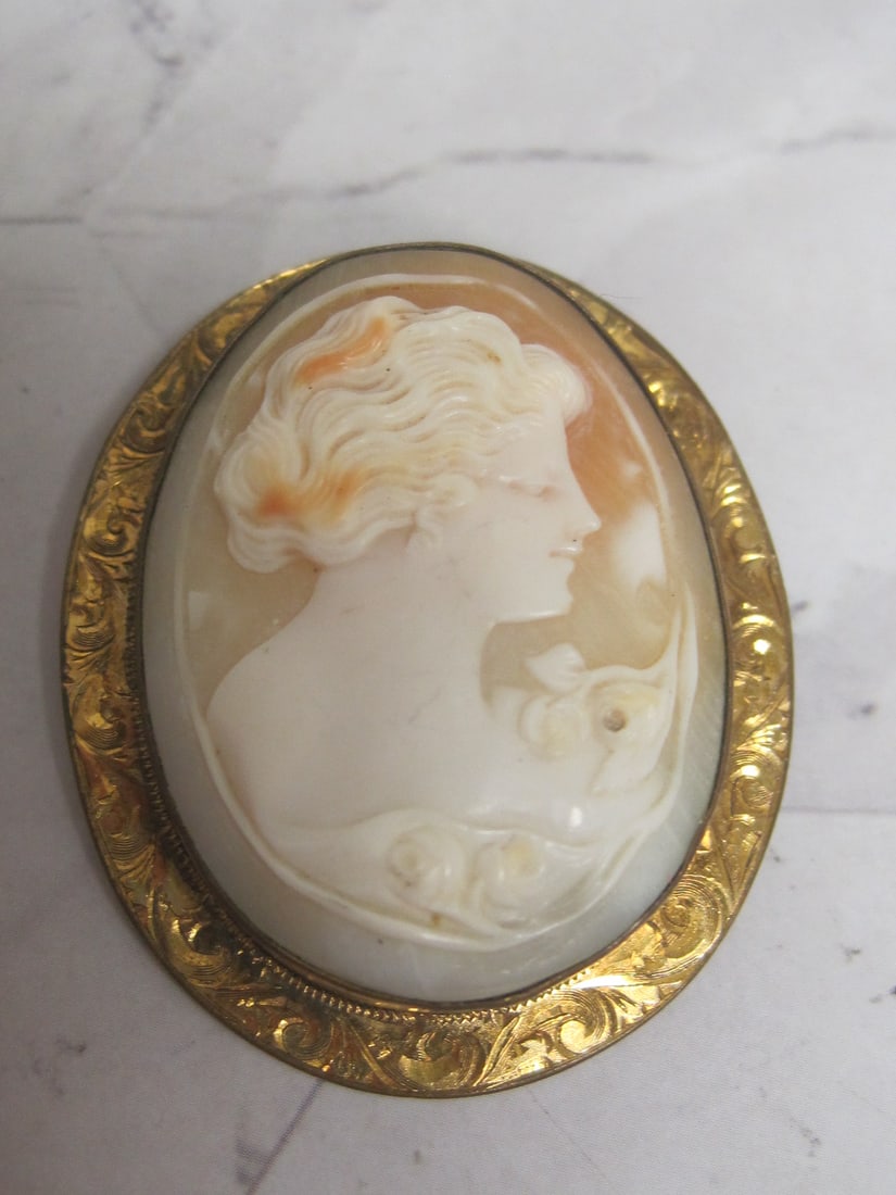 Antique Cameo Brooch with Gold Filled frame (1 of 6)