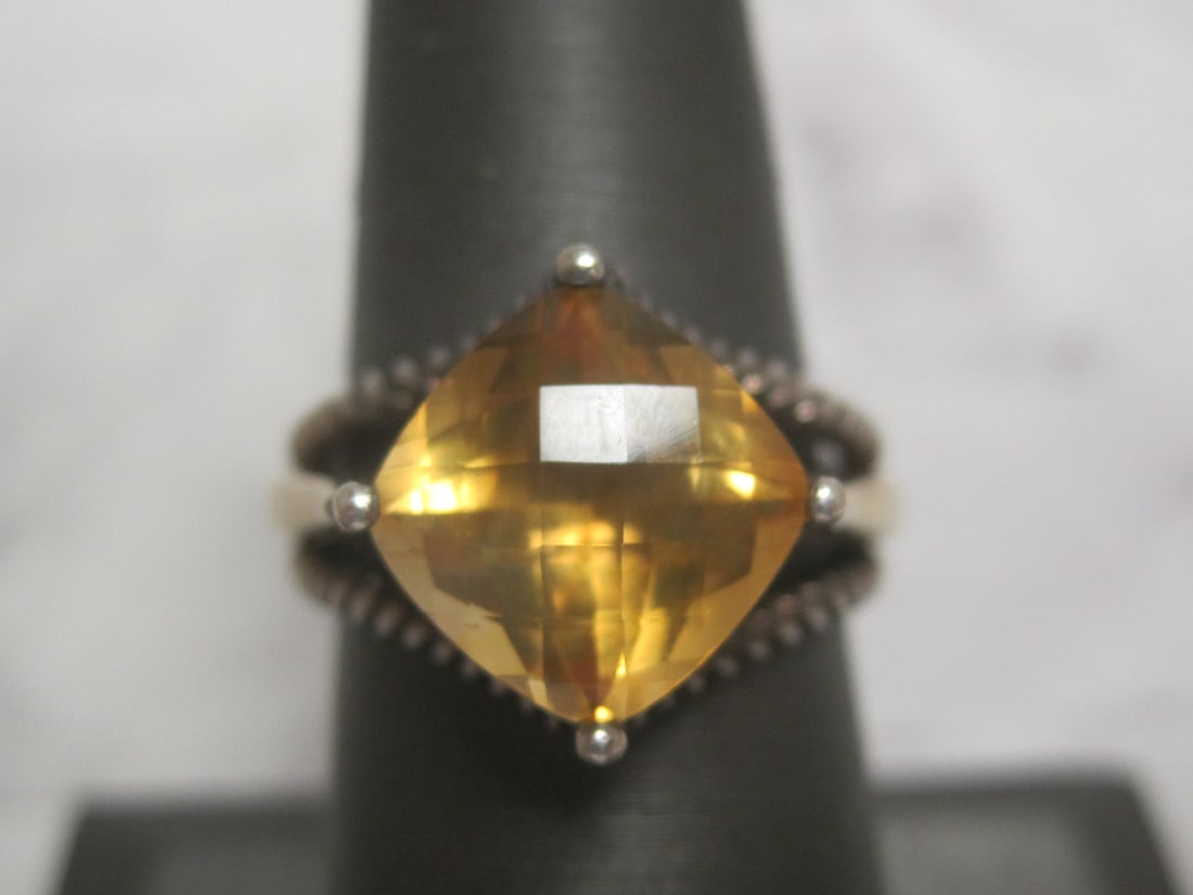 Sterling Silver Citrine Ring: Size 7