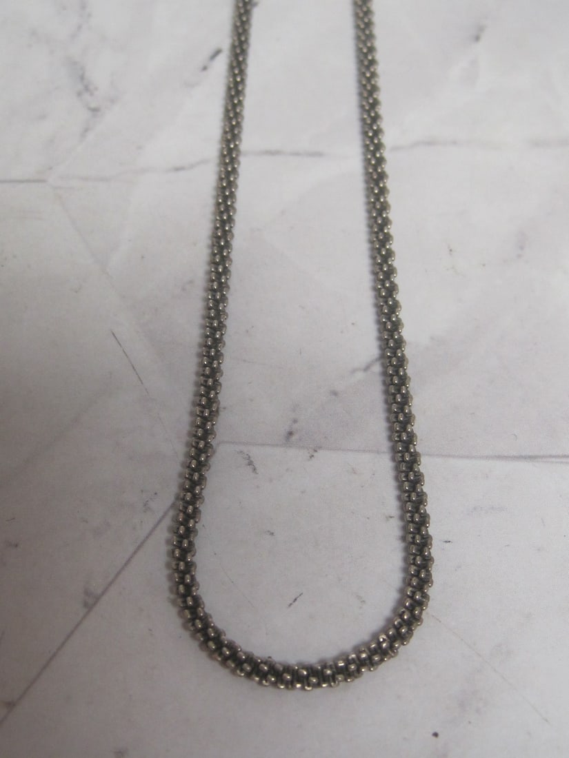 16" Italian Sterling Silver "Popcorn" Link Chain: Weighs 8.3 grams