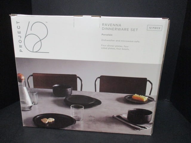 Project 62 New in Box 12 Piece Ravenna Dinnerware Set: Includes 4 of each Dinner Plates, Salad Plates and Bowls