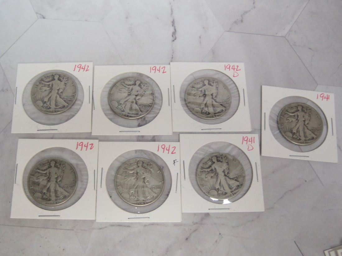 7 Walking Liberty Half Dollars (1 of 4)