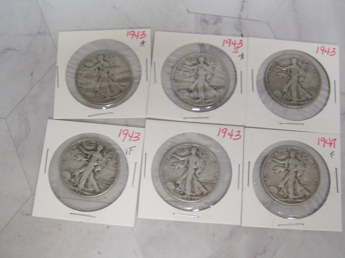 6 Walking Liberty Half Dollars (1 of 4)