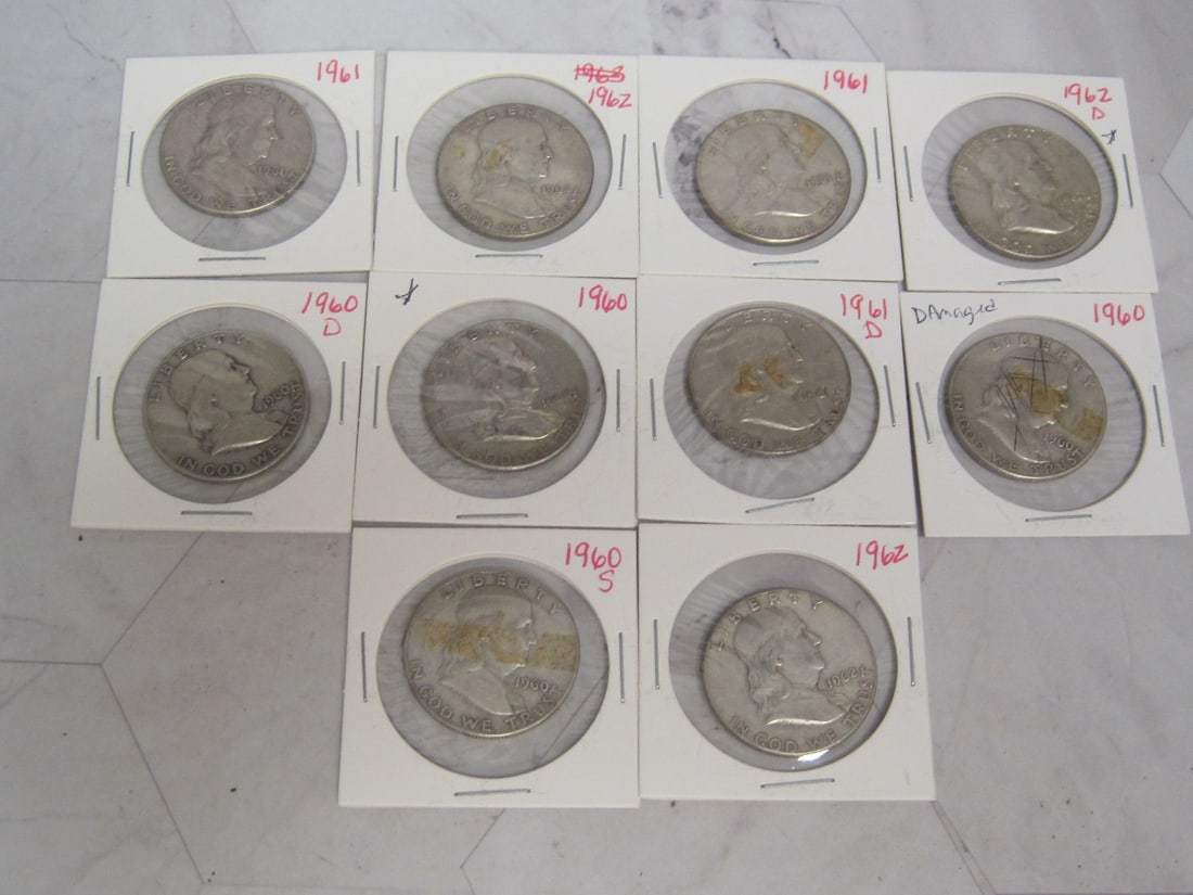 10 Franklin Half Dollars (1 of 6)