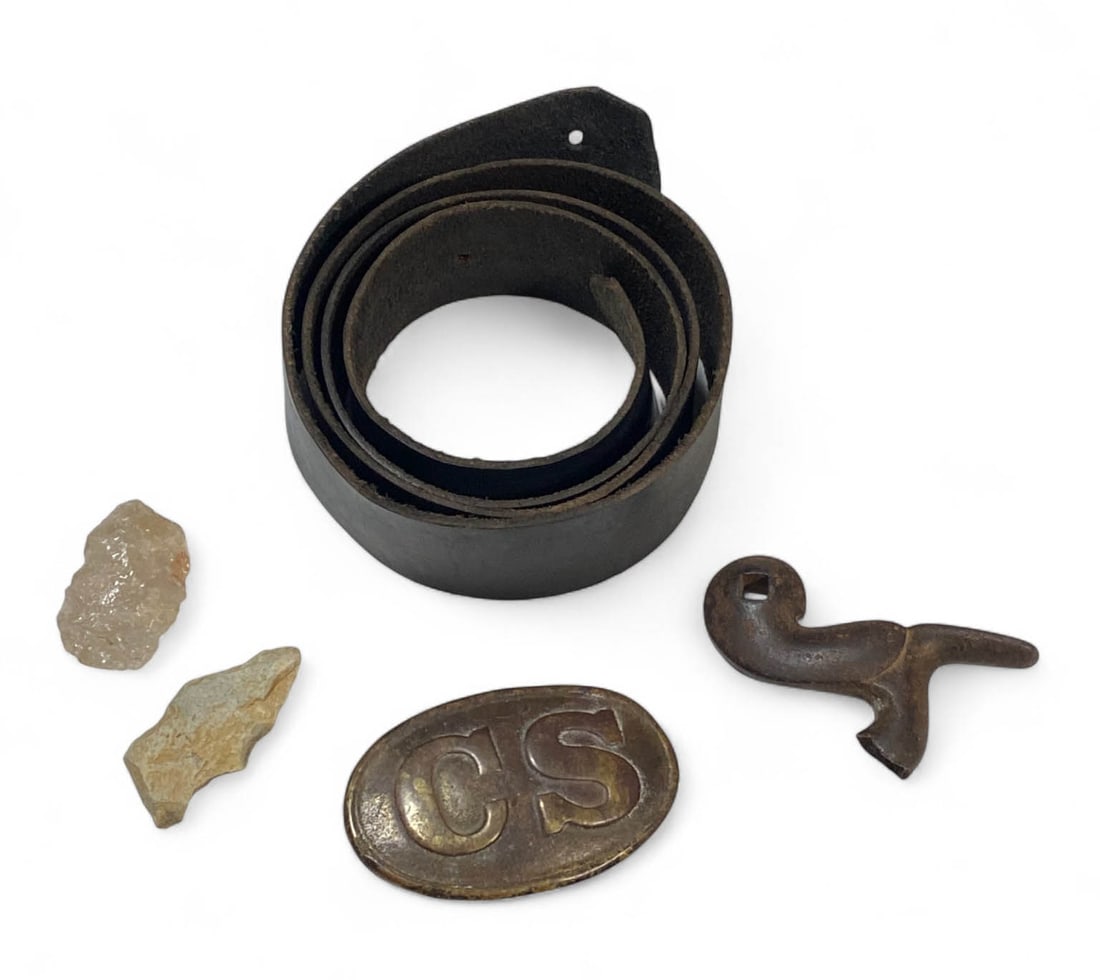 Leather Belt, Hammer, Buckle, Native American Point and Tool (1 of 7)