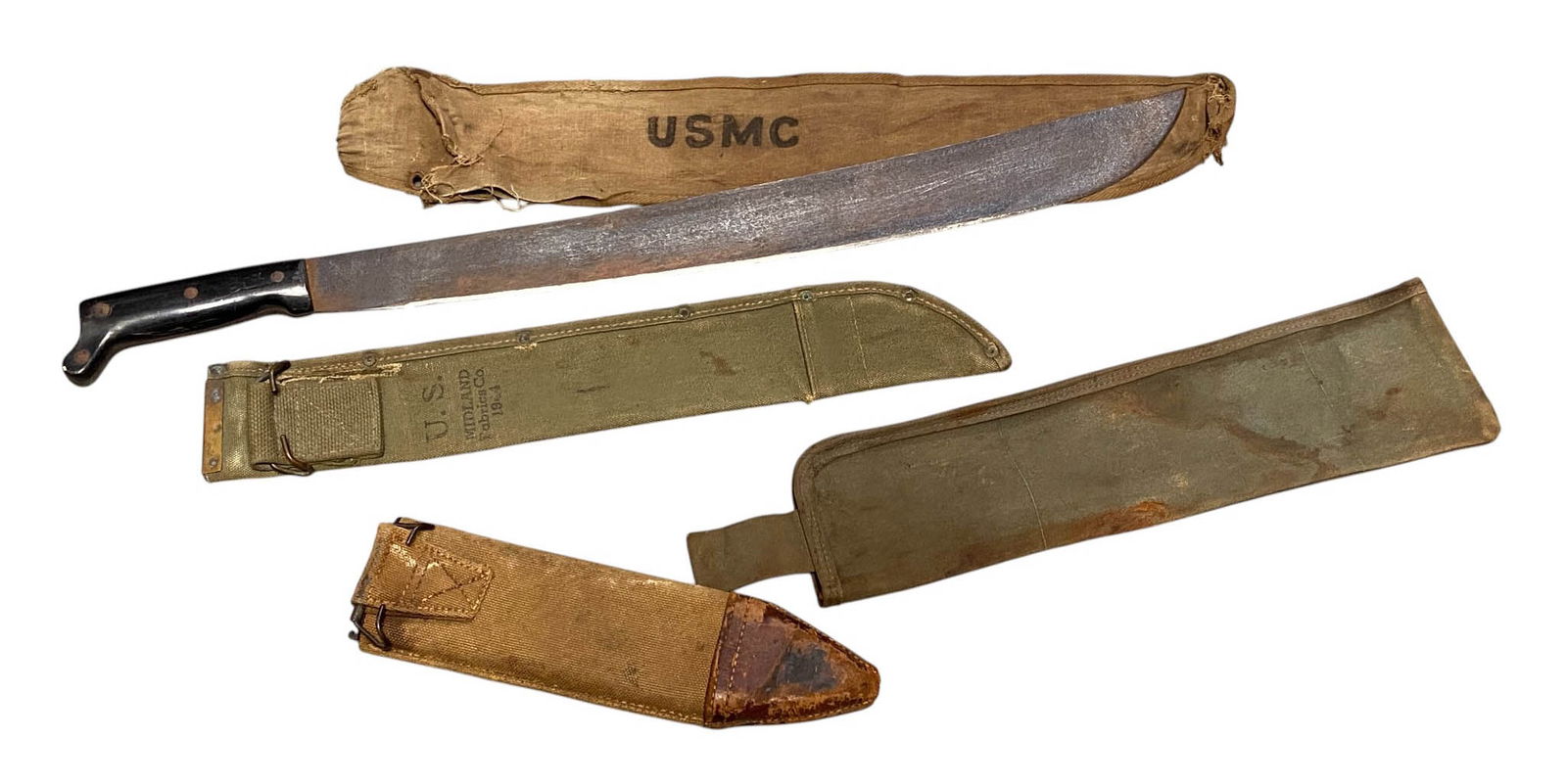 USMC Machete with Cloth Cover and (3) Scabbards (1 of 13)