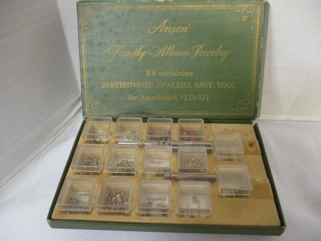 Vintage Anson Family Album Birthstone Kit: Lab-Created with Findings #L58-1/1 *see pictures and preview