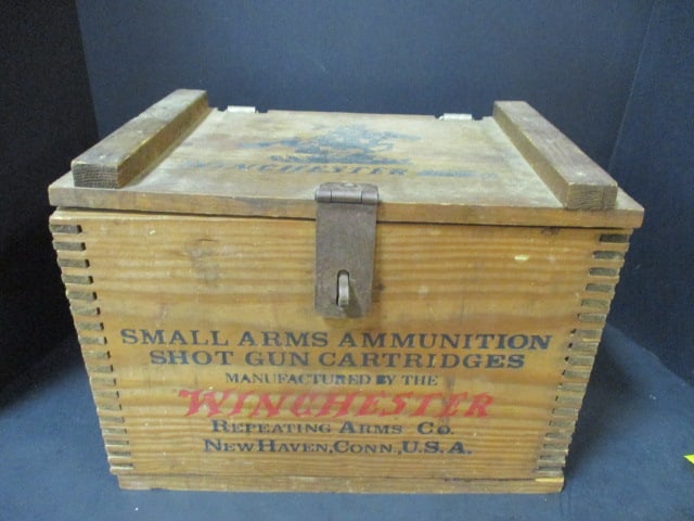 Winchester Small Arms Ammunition Wood Ammo Box: 15 x 9 1/2 x 11 1/2