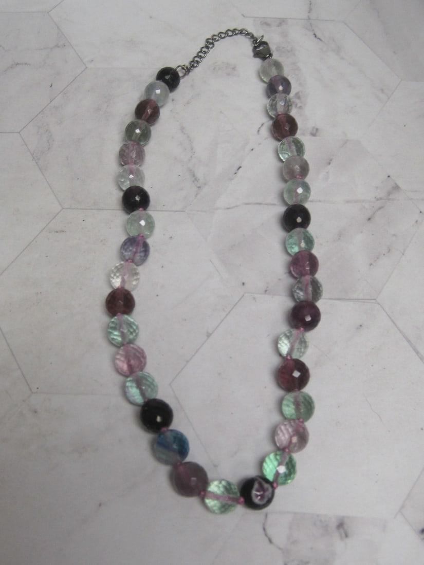 Sterling Silver Beaded Necklace: .