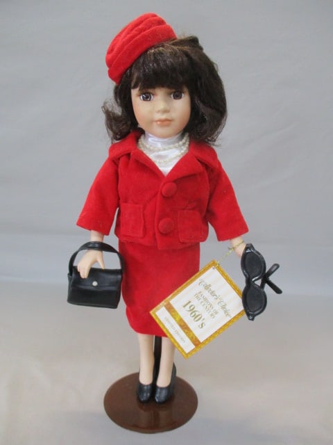 1960's  "Jackie Kennedy" Porcelain Doll  w/Stand  17" (1 of 6)