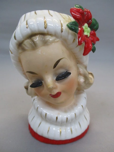 4 1/2"  Napco 1957 #CX2709 Lady Head Vase (1 of 7)