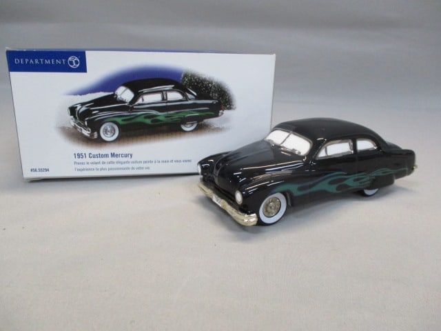 2001 Dept 56 Classic Cars "1951 Custom Mercury": Ceramic Car Featuring Rolling Rubber Tires And Diecast Details
