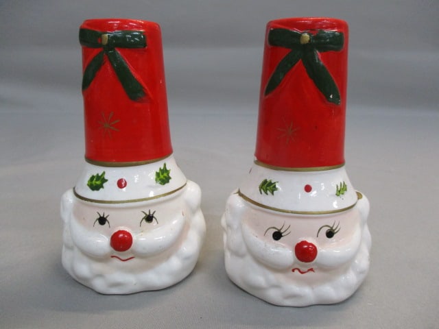 Vintage Mid Century Christmas Santa Candle Holders 4.5" (1 of 6)