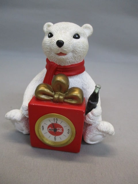 2001 Coca-Cola Polar Bear Mini Clock 3" (1 of 3)