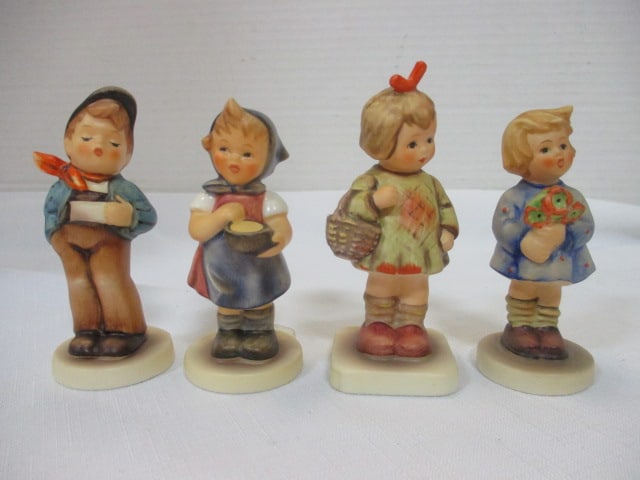 Goebel Club Mbsp Figurines-Lot of 4 (4"): Lucky Fellow (1992/93), I bought You A Gift (Signed '90), From Me To You (1995/96), Girl w/Nosegay (Signed '79)