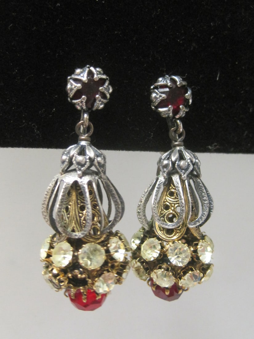 Napier Large Statement Costume Chandelier Clip Earrings (1 of 4)