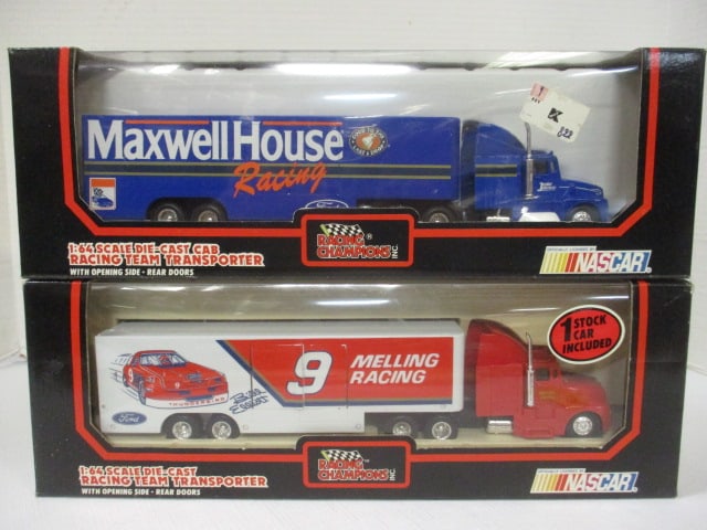 2 New Old Stock Racing Champions NASCAR 1:64 Scale Diecast Cab Racing: Team Transporters, see picture and preview for selection