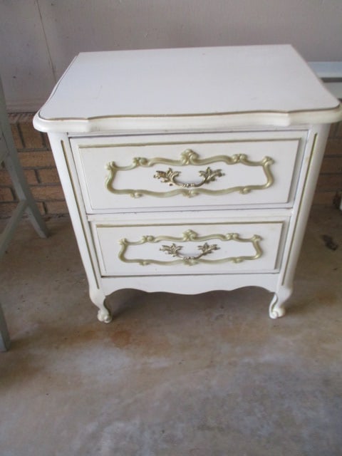 French Provencial Nightstand: 22" W x 16" D x 24" HT
