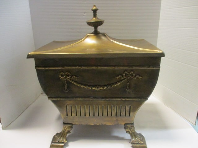 Brass Coal Scuttle w/Removable Insert (1 of 5)