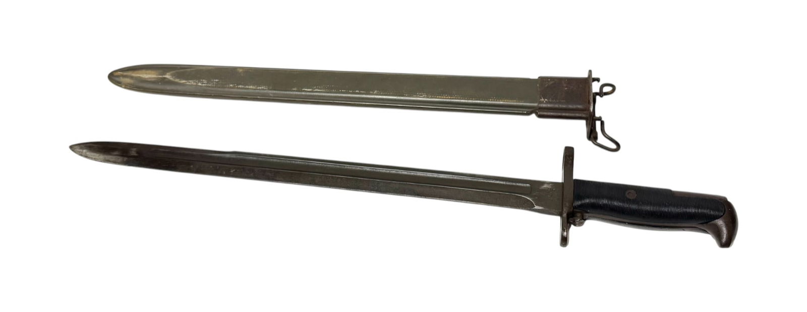 Rare WWII 1942 US Oneida Limited 16” Uncut M1 Garand Bayonet w/ US Scabbard (1 of 20)