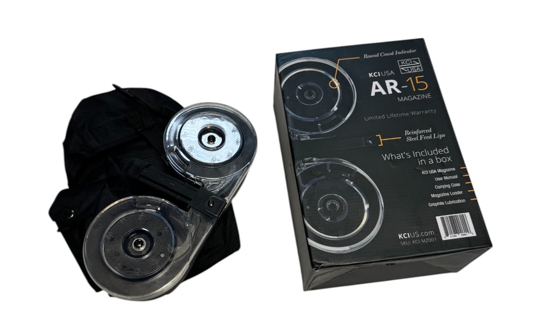 NIB KCI Gen 2 Magazine "50-Round" AR-15 .223/5.66 Magazine in Pouch (1 of 6)