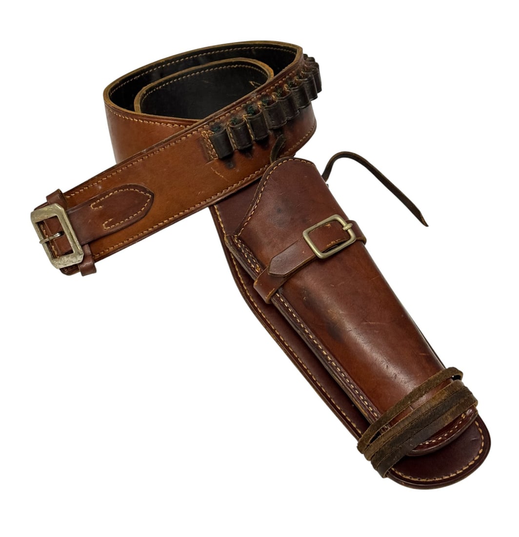 Vintage George Lawrence 79-577 Leather Holster & .41/.44 Cartridge Belt Cowboy Rig - Medium (1 of 9)