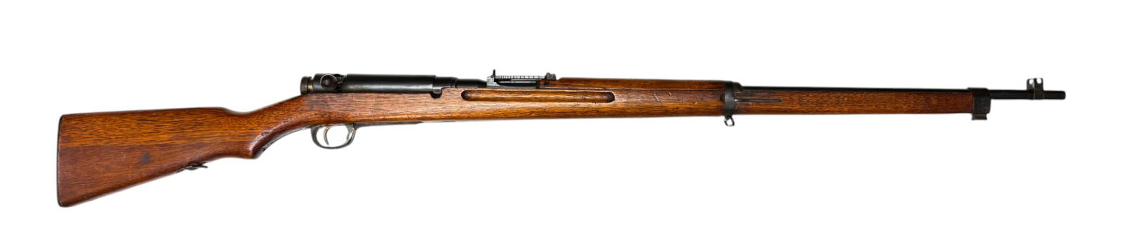 Scarce Japanese Mukden Arsenal (Manchuria) 50th Series Type 38 Arisaka Rifle w/ Matching Dust Cover: S#: 75547 | 50th Series (See explanation below) | Mfg. circa 1944 | Caliber: 6.5x50mm | 31.5” Barrel | The Mukden rifles were stamped with both the assembly number and the serial number on parts