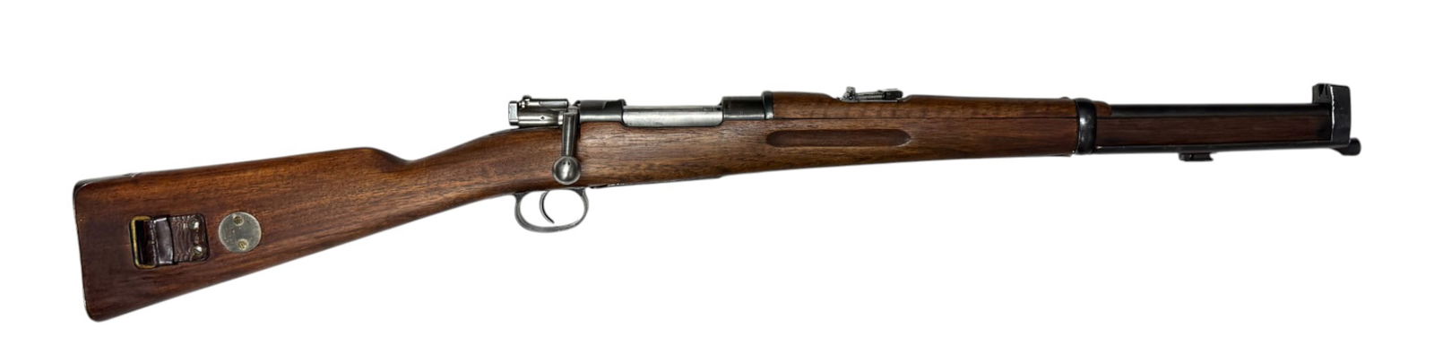 Excellent Carl Gustaf M1894/14 Cavalry Carbine “G33/50” 6.5x55 SWEDISH Bolt Action Rifle: S#: 36006 | Made in Sweden | 18” Barrel | Front barrel band is missing 2 screws | Has a brass disc in stock with caliber designation | Interarms was responsible for having imported a vast quanti