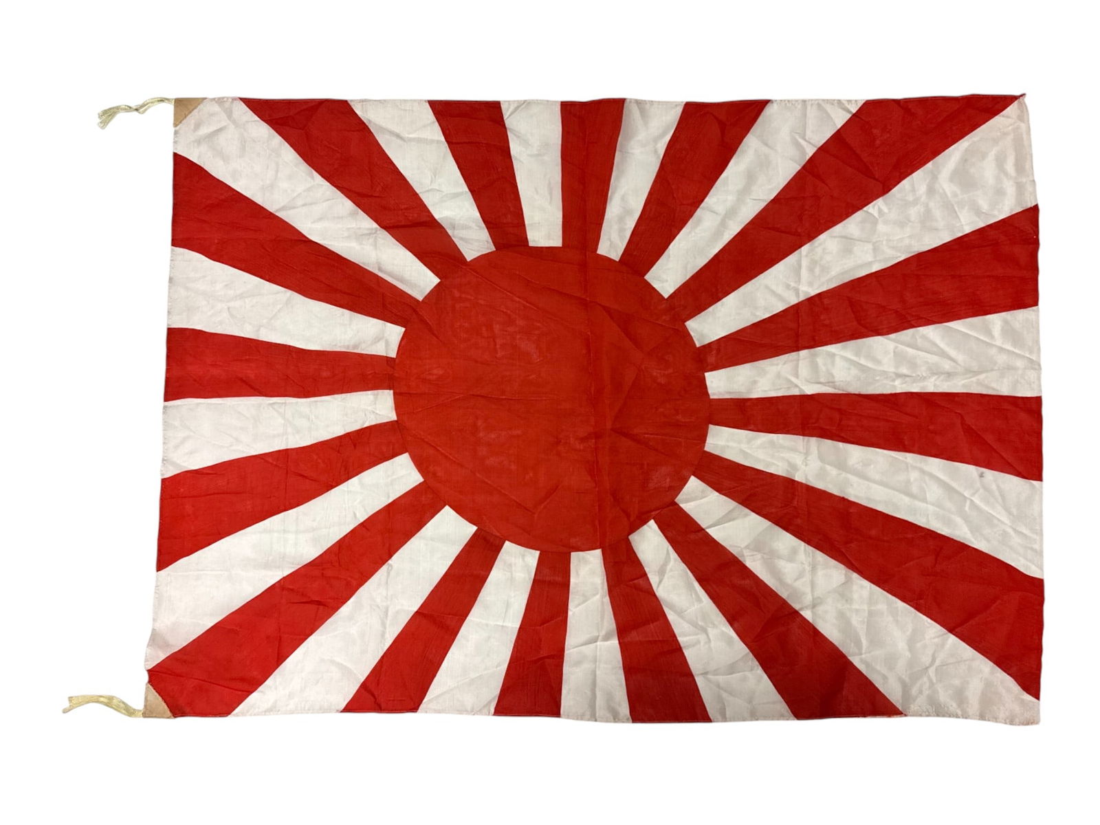Scarce Original WWII Japanese Silk Rising Sun Navy War Flag (36”x26”) (1 of 5)