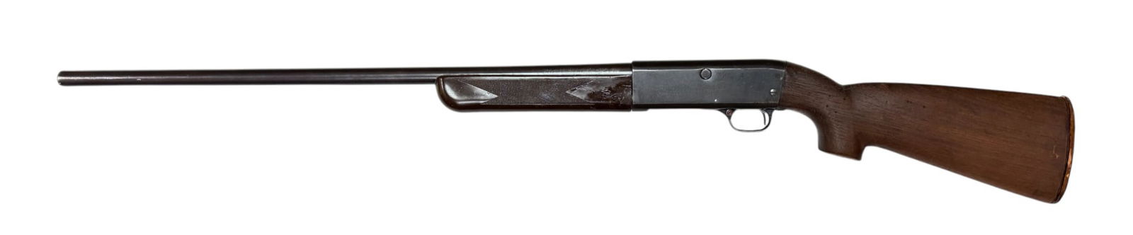 Stevens / Savage Model 124C 12 GA. Semi-Automatic Shotgun: S#: NSN (Pre-1968) | 28” Barrel with 2-3/4” Chamber | Interesting locking bolt handle that pushes in and has to be pulled out of the receiver to cock |||| CONDITION: Moderate. 85% original