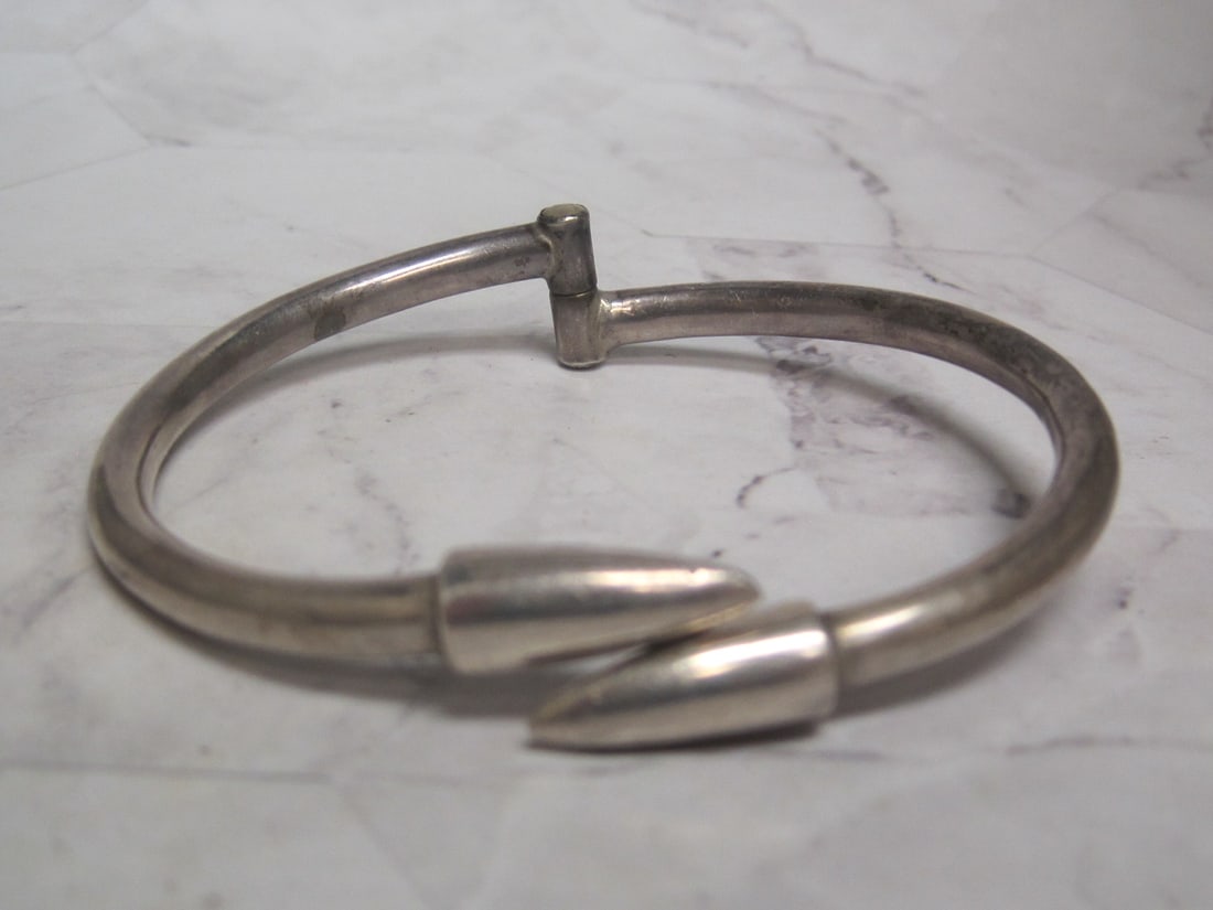 Sterling Silver Hinged Bangle Bracelet (1 of 4)