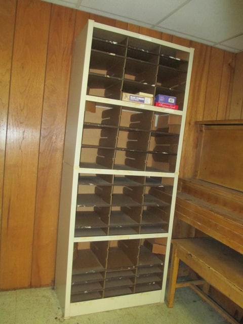 Metal Mail Room Letter Sorter/Box: 30 1/4" x 15 1/4" x 74 1/2", Local Pickup Only