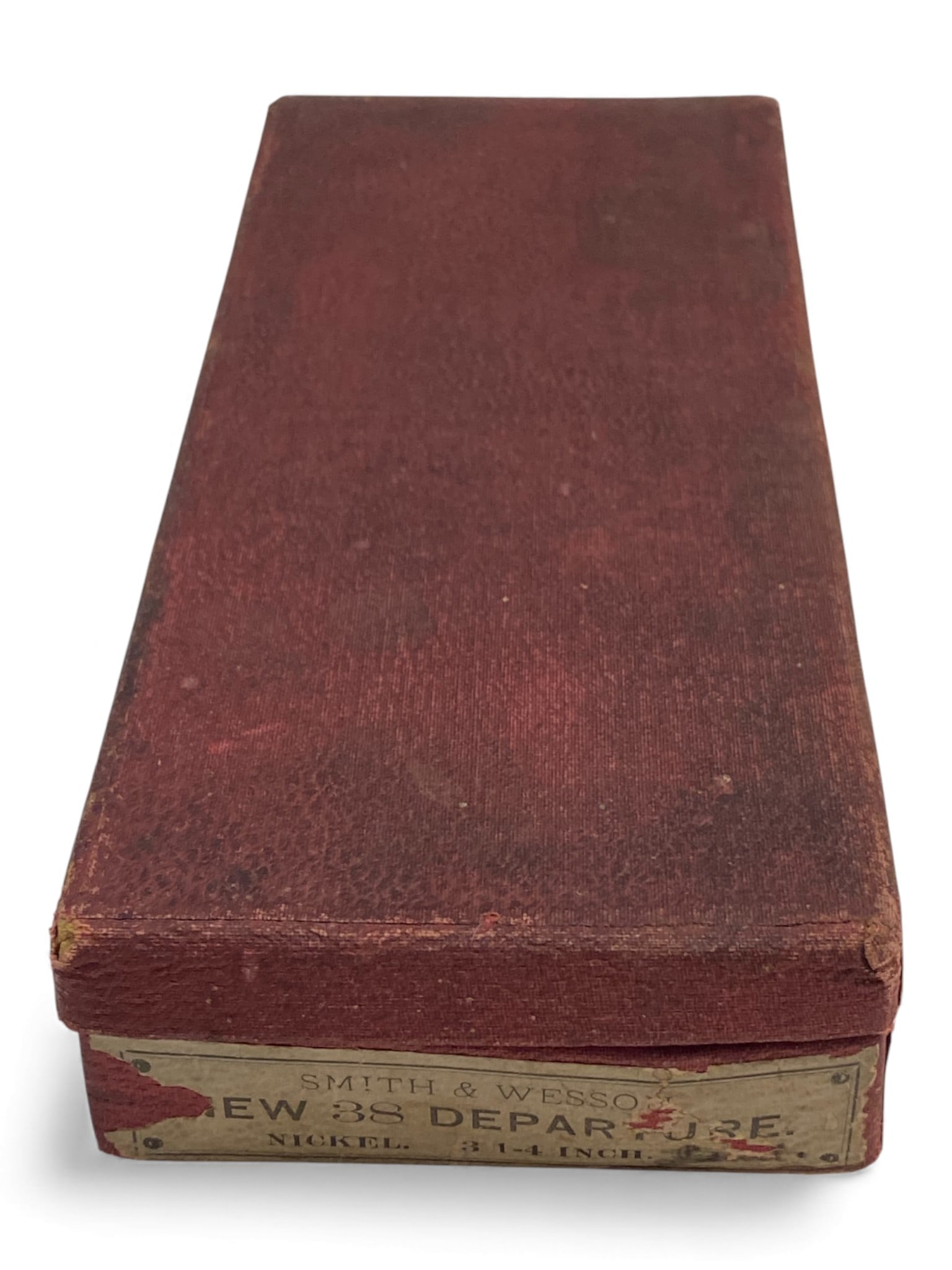 Antique Smith & Wesson New 38 Departure (S&W .38 Safety) - Nickel, 3-1/4" Barrel - Red Folding Box (1 of 5)