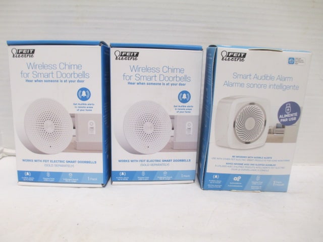 Three FEIT Electric Wireless Chime for Smart Doorbells: Model ALERT/WIFI
