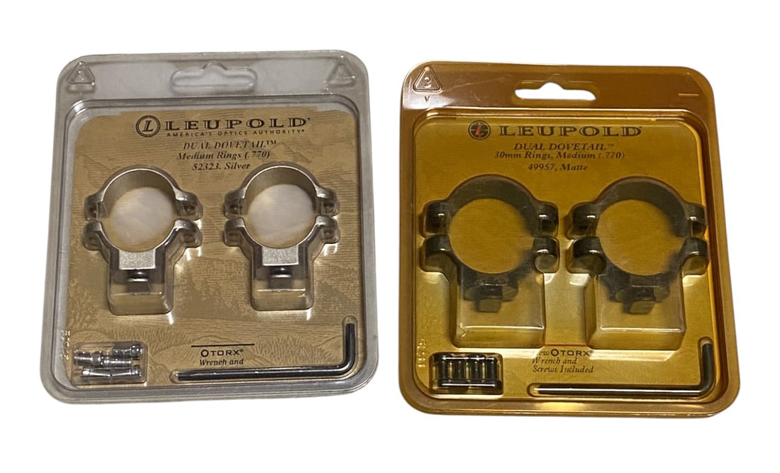 (2) NIB Leupold Dual Dovetail Medium (.770) 2pk Scope Rings (1 of 2)