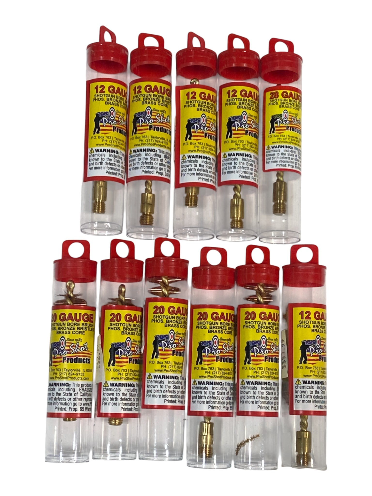 (11) NIB Shotgun Bore Brushes: (5) 12 GA. Bore Brush, (5) 20 GA. Bore Brush, (1) 28 GA. Bore Brush