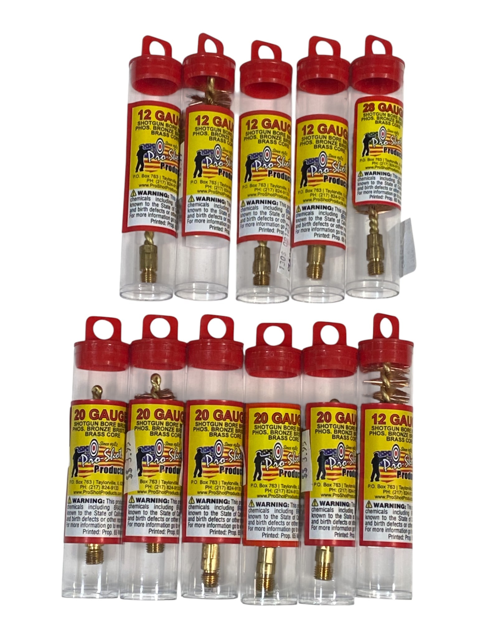 (11) NIB Shotgun Bore Brushes: (5) 12 GA. Bore Brush, (5) 20 GA. Bore Brush, (1) 28 GA. Bore Brush