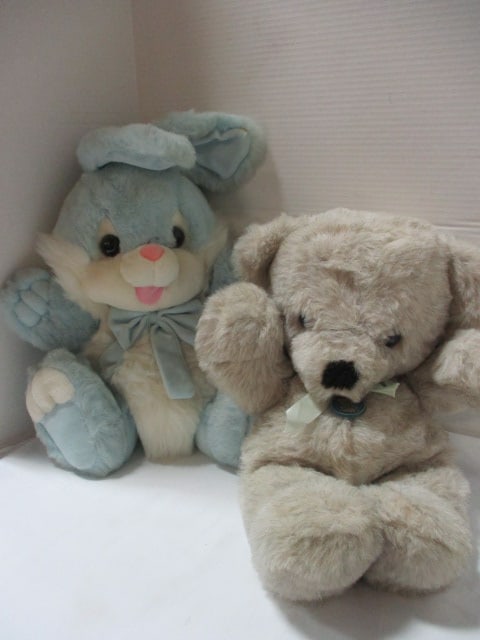 Vintage Stuffed Oakin Teddy Bear and Stuffed Bunny Rabbit (1 of 4)