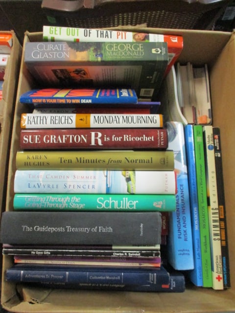 Cart of 7 Boxes of Books - Novels, Biographies, Religious, How-To, Art, etc. (1 of 19)
