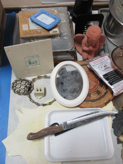 Table Lot - Baking Sheets, Glass Pie Plates, Cups, Vases, Frames, Holiday (1 of 5)