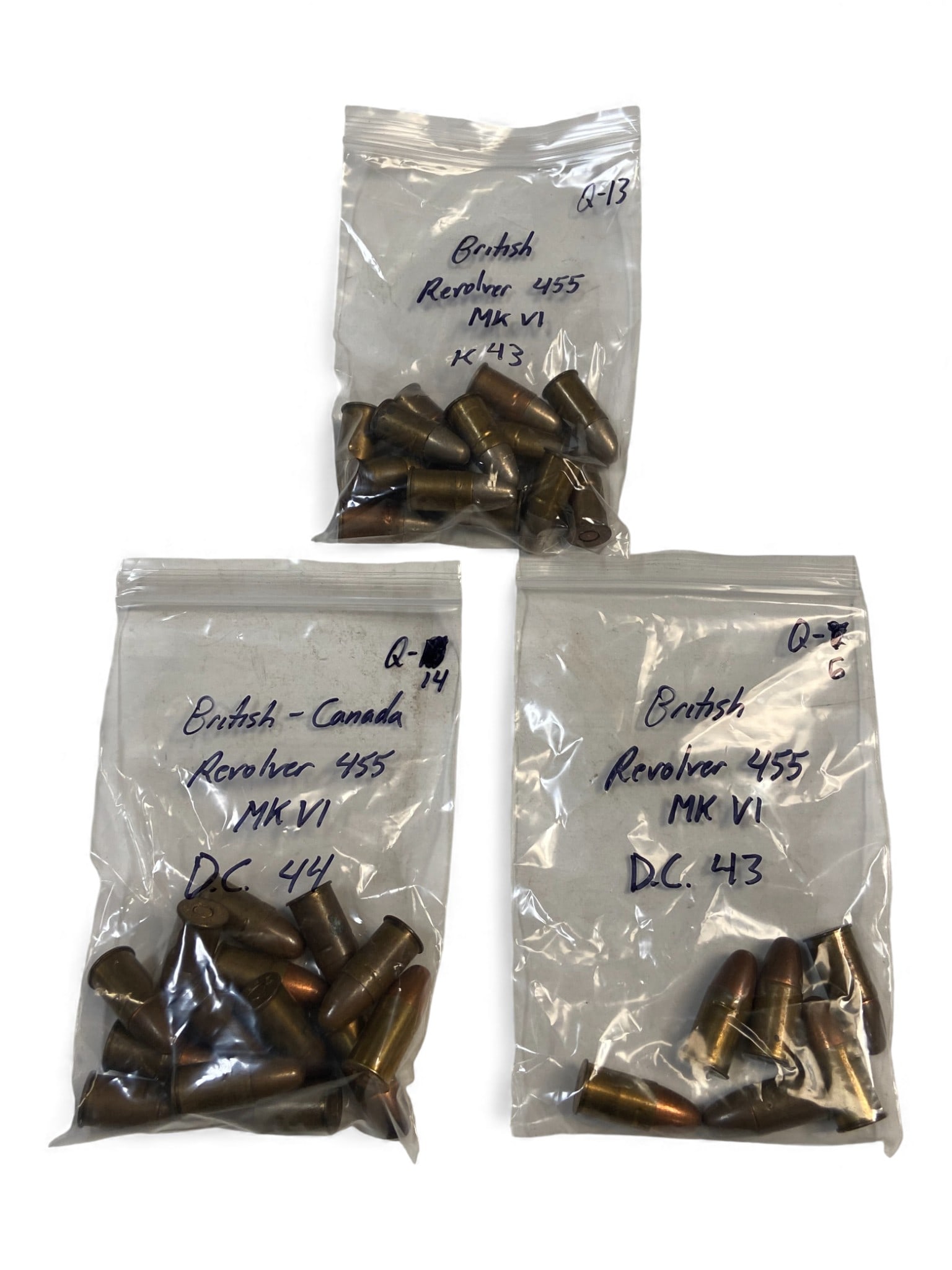 [BRITISH] (33) .455 REVOLVER Cartridges: 1943-1944: See Photos!