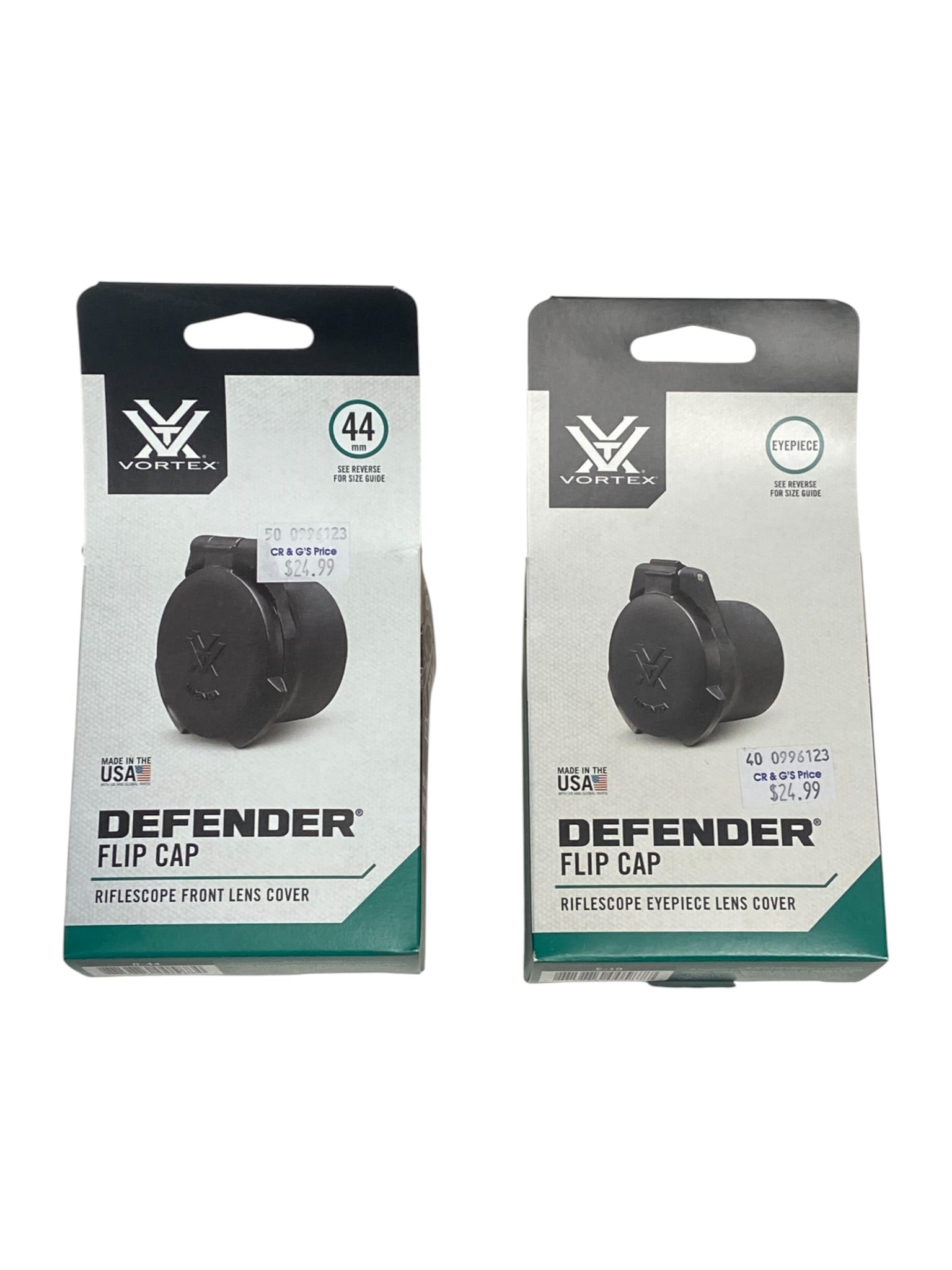 NIB (2) Vortex Defender Flip Caps - Riflescope 44mm Front Lens Cover & Eyepiece Cover (1 of 2)