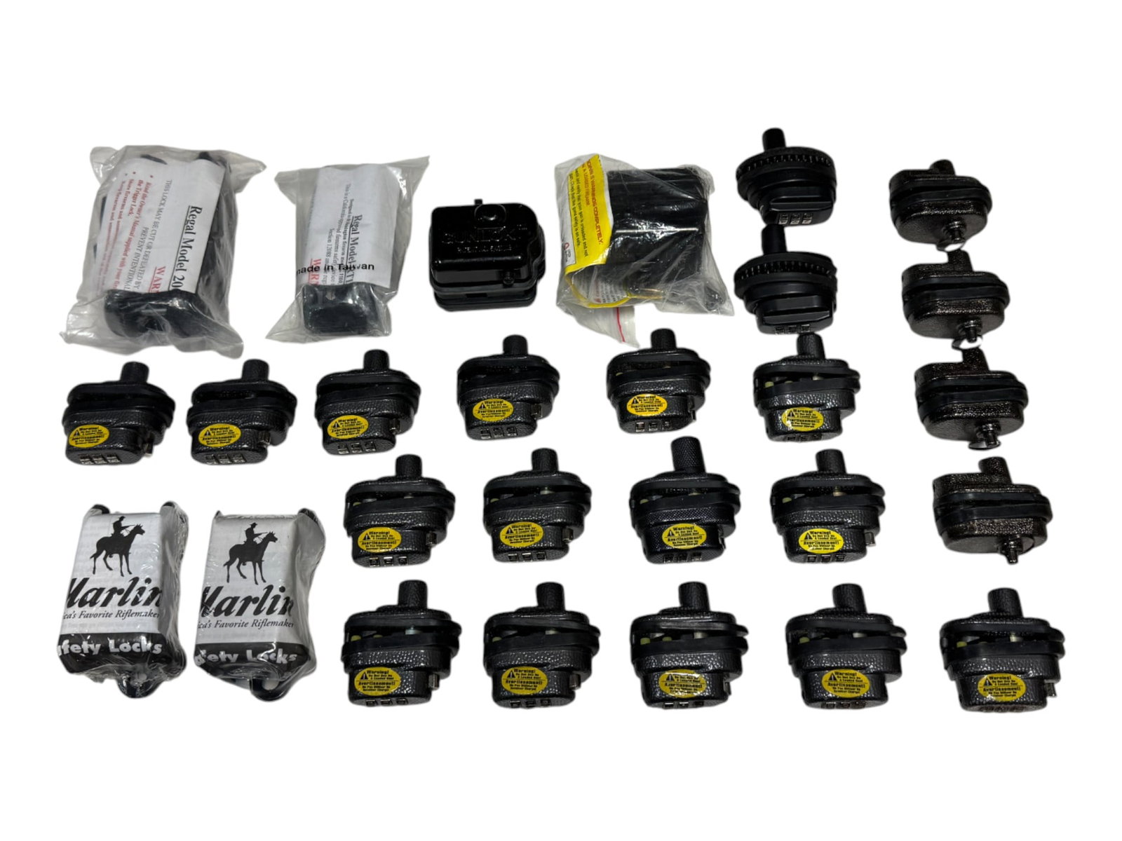 (27) 14.3lbs of Combination Gun Locks: Most are combinations, some may require keys, etc.
