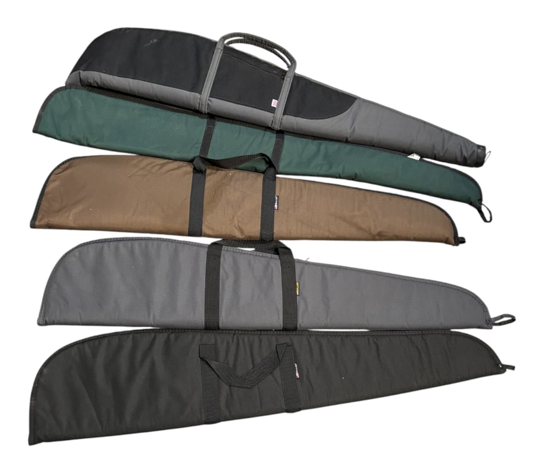 (5) Nice Soft Long Gun Cases: Cases measure up to Approx. 52”. Conditions Vary. See photos.