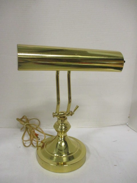 Brass Desk Lamp: 12"h
