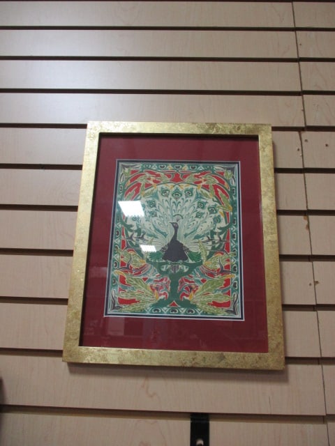 Art Nouveau Peacock F/M Wall Art: 12 1/2 x 15 1/2