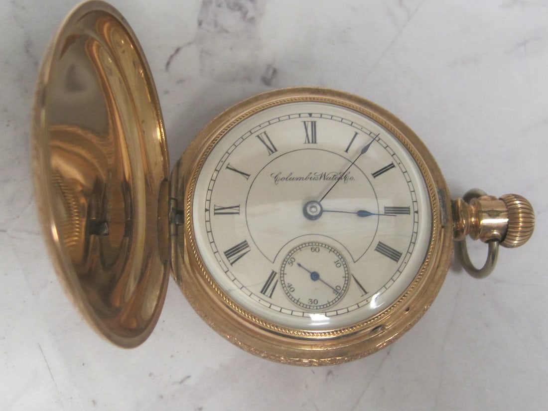 Columbus Watch Co. Pocketwatch with Ruby stone on case: .