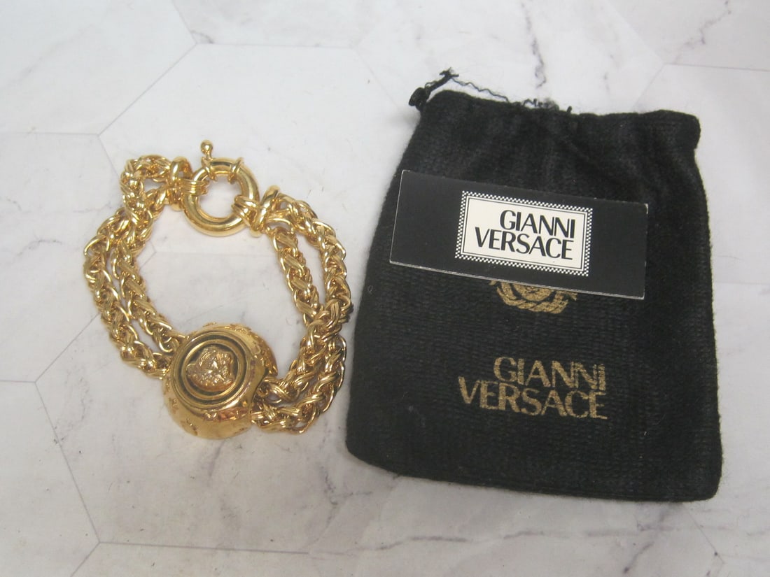 8" Gianni Versace Goldtone Bracelet: Not Authenticated